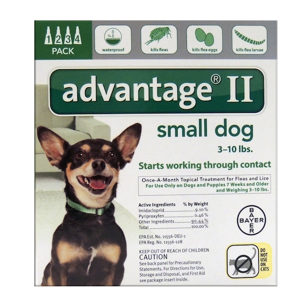 Elanco Advantage II Liquid Dog Flea Drops Imidacloprid/Pyriproxyfen 0.056 oz